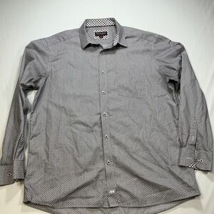 Johnston‎ Murphy Mens Geometric Print Button Down Long Sleeve Shirt XL